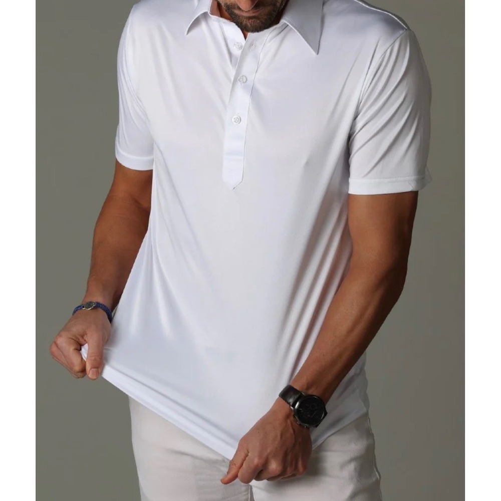 Collars & Co Mens Size XL Dress Collar Polo White Relaxed Fit Performance NWT - Picture 10 of 10